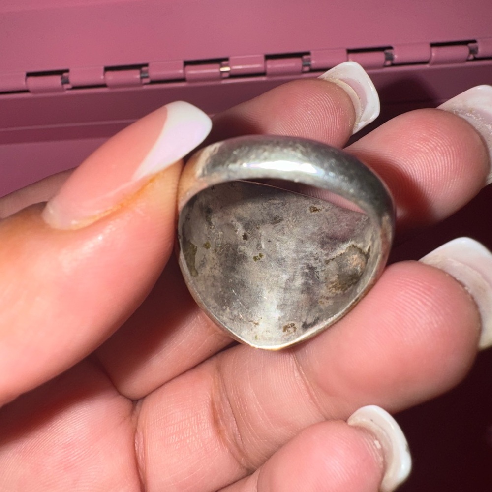 Turquoise Silver Statement Ring - image 2